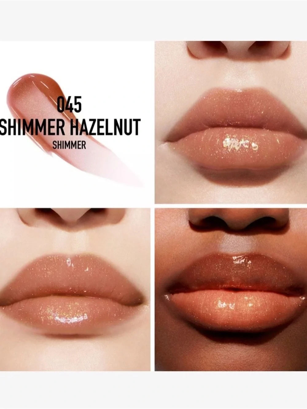 Dior Women Shimmer Hazelnut 045 Lip Maximizer Plumping Gloss Brown Bronze